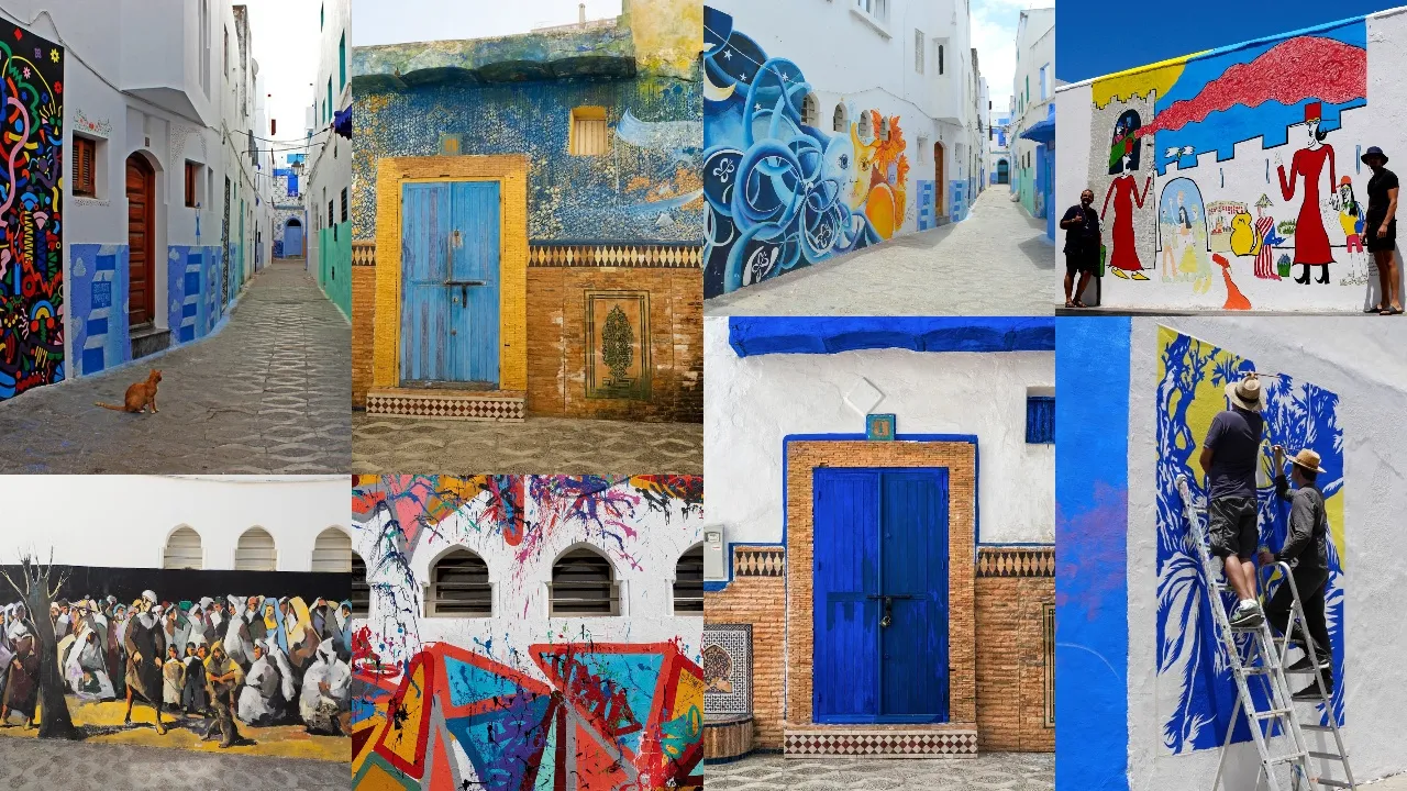 Fresque murale peinte lors du Festival Culturel d'Asilah