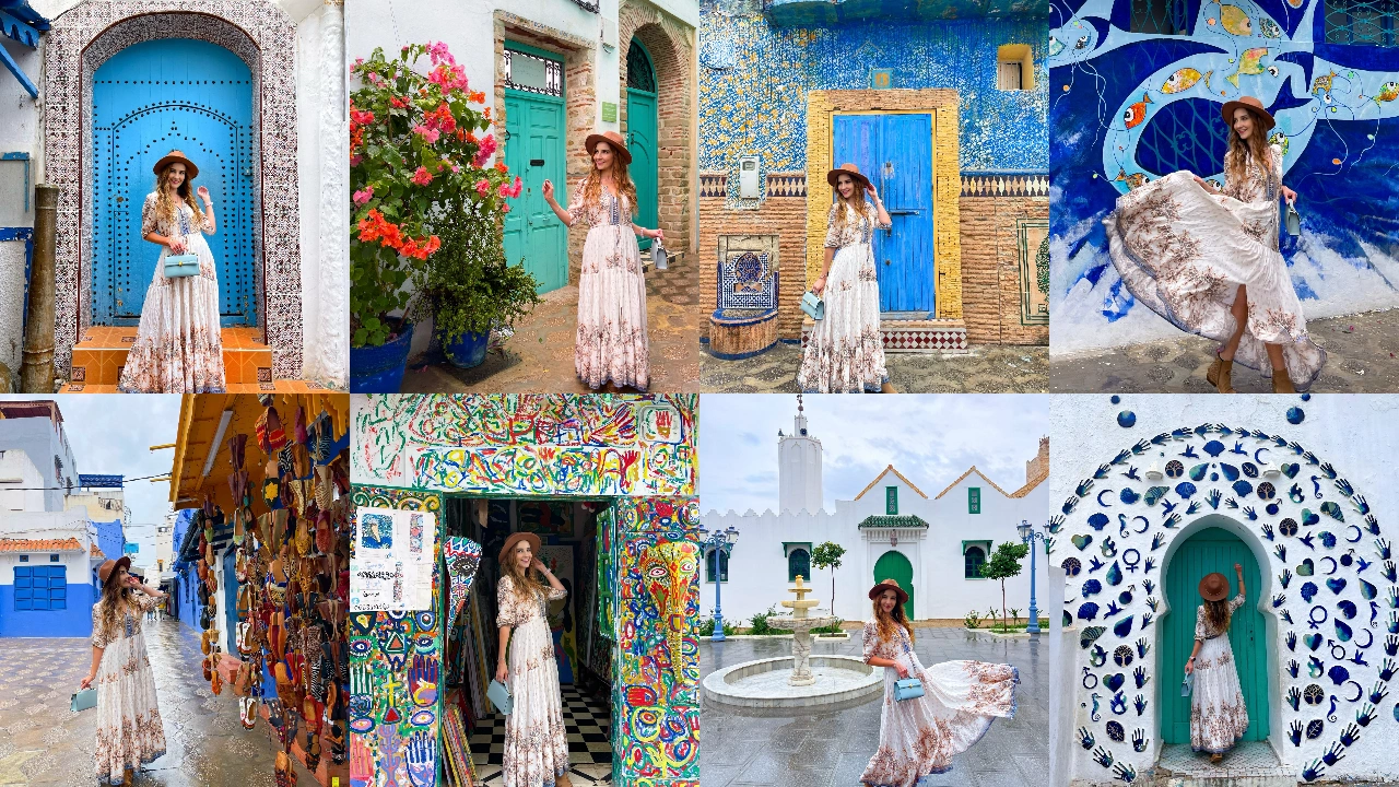 Fresque murale colorée dans la médina d'Asilah